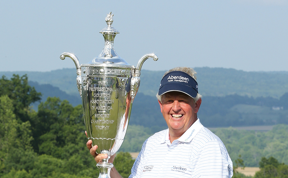 Montgomerie winning the Senior PGA Championship Presented by KitchenAid