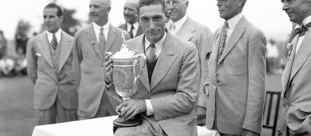 Tommy Armour with the U.S. Open trophy in 1927