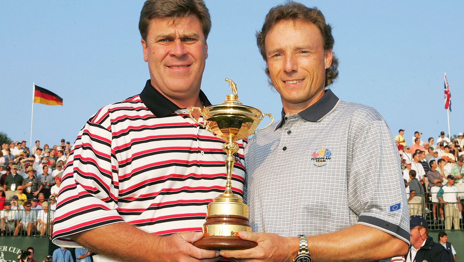 Hal Sutton [left] and Langer prior to the 2004 Ryder Cup