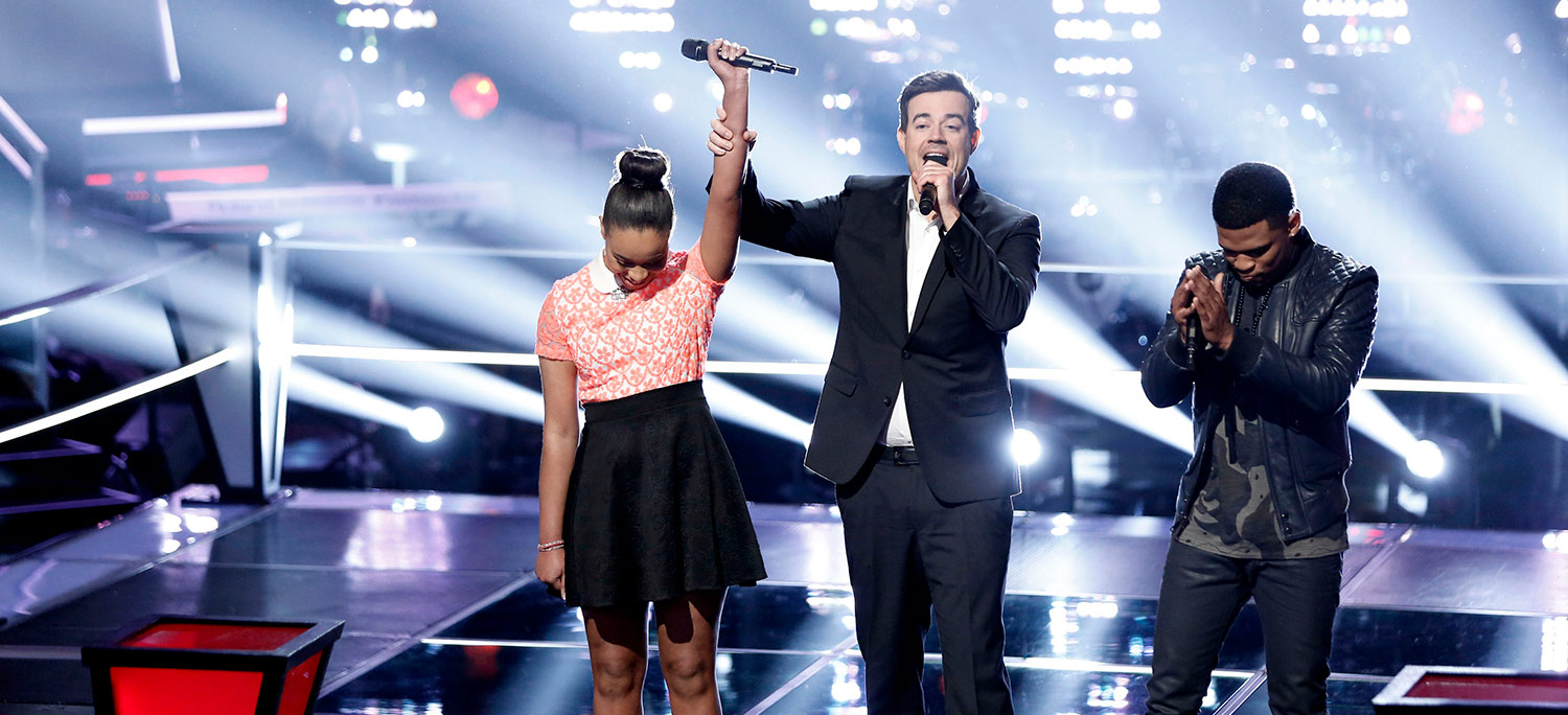 Carson on THE VOICE with Koryn Hawthorne and Vance Smith