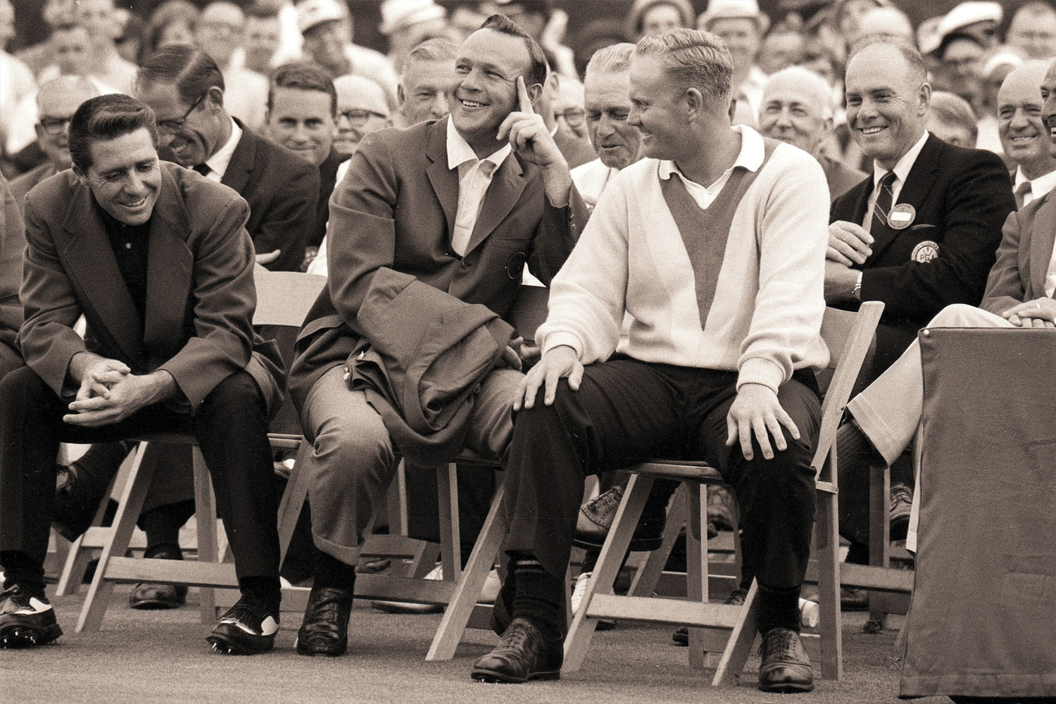 Gary Player, Palmer and Jack Nicklaus at the 1965 Masters