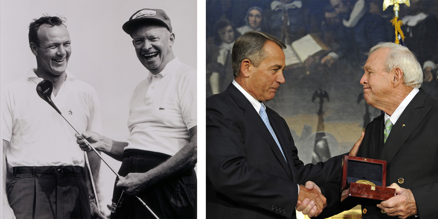 Palmer with President Dwight D. Eisenhower and (right) John Boehner, Speaker of the House